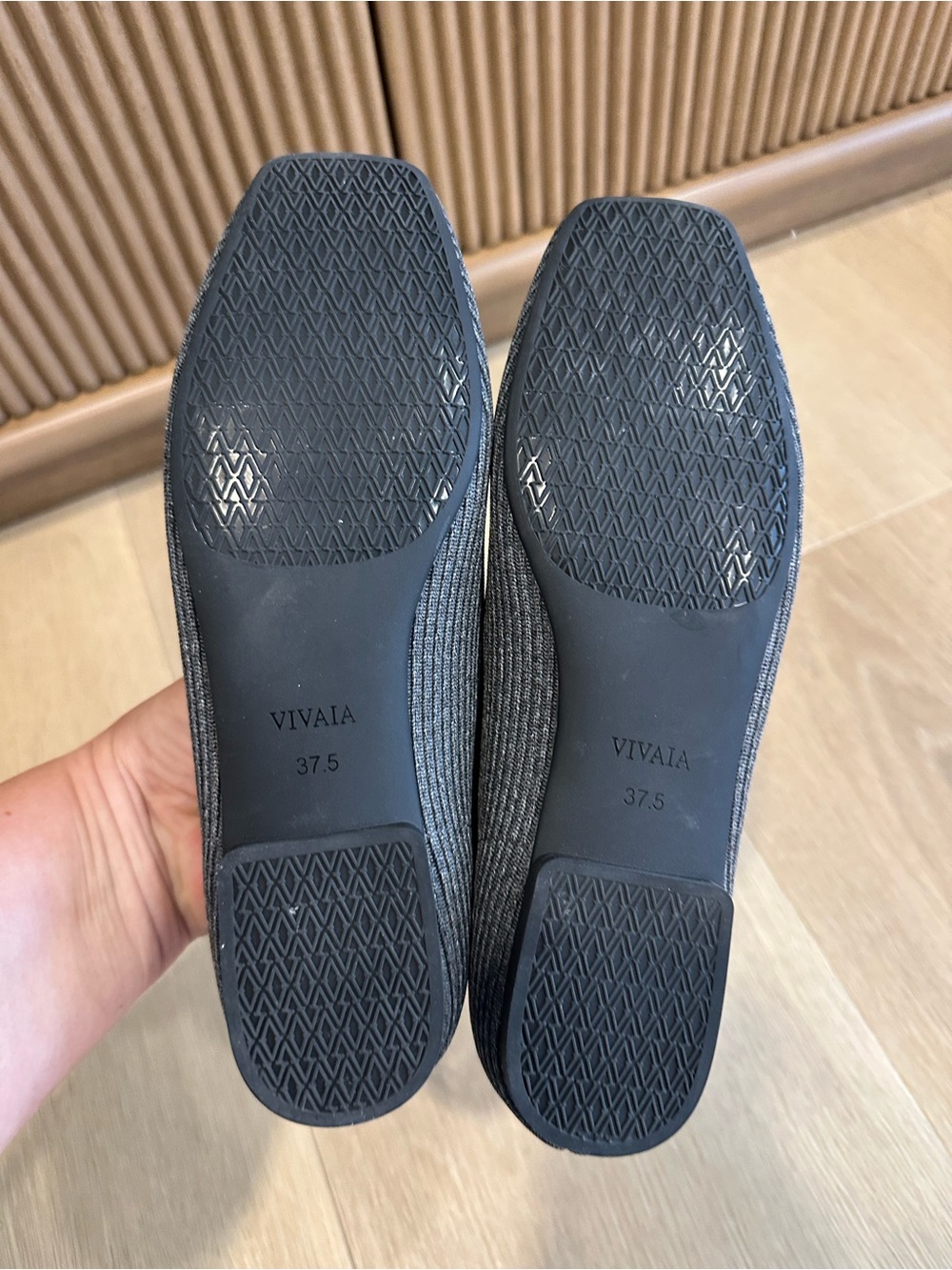 VIVAIA Margot flats Everyday Ribbed Knit Ballet Flats - Gray size 37.5 - Picture 3 of 6
